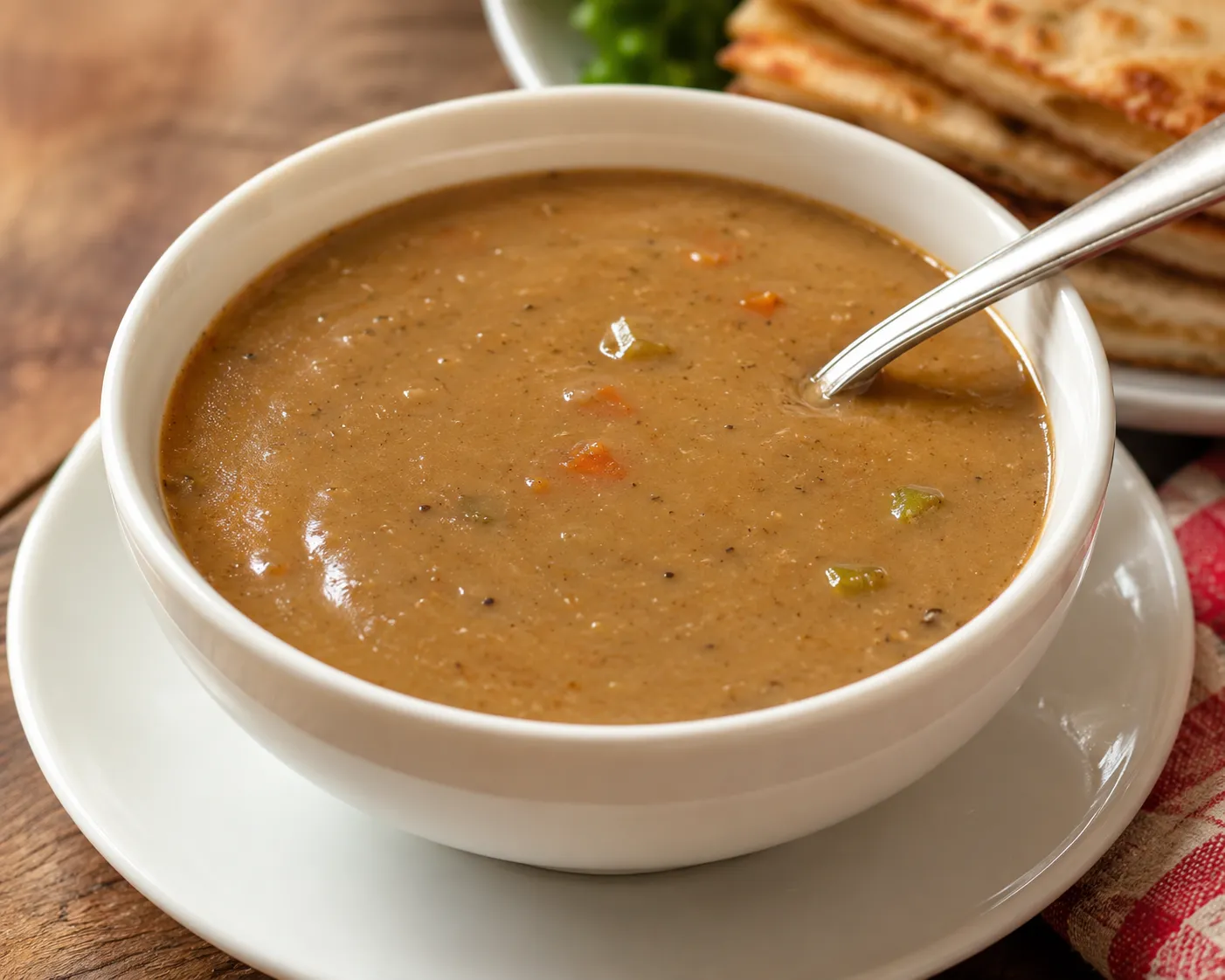 Bowl of homemade soup made daily at Seven Sisters Motel & Restaurant in Seven Sisters Falls, MB